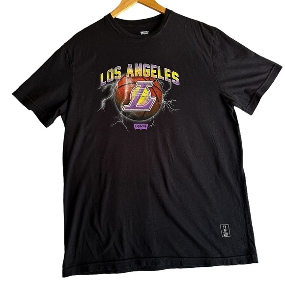 LEVI’S NBA SHORT SLEEVE T- SHIRT BLACK SIZE L - Picture 2 of 7